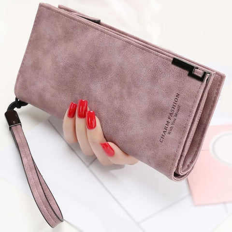 Women Wallets Fashion Lady Wristlet Handbags Long Money Bag Zipper Coin Purse Cards Id Holder