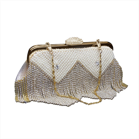 Women'S Vintage Style Evening Clutch Purses Tassel With Detachable Chain For Party Wedding