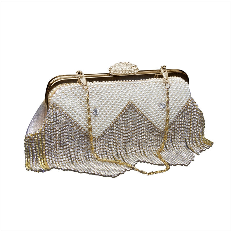 Women'S Vintage Style Evening Clutch Purses Tassel With Detachable Chain For Party Wedding