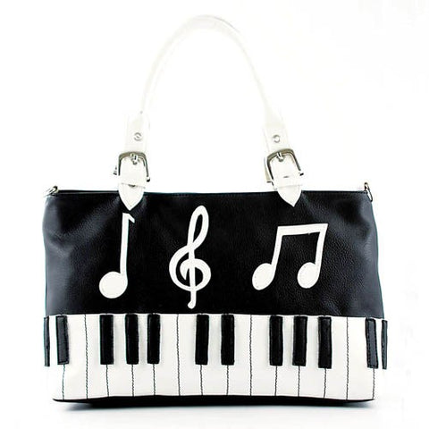 Music Notes Piano Keyboard Tote Shoulder Bag Purse