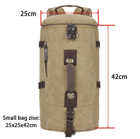 Large Capacity Man Travel Bag Mountaineering Backpack Men Bags Canvas Bucket Shoulder Backpack 012