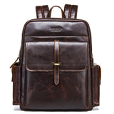 Contact'S Genuine Leather Men'S Backpack For 13.3'' Laptop Vintage Bags Crazy Horse Leather Male