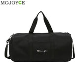 Women Men Travel Shoulder Bag Barrel Shape Unisex High Capacity Travel Bag Casual Nylon Handbags