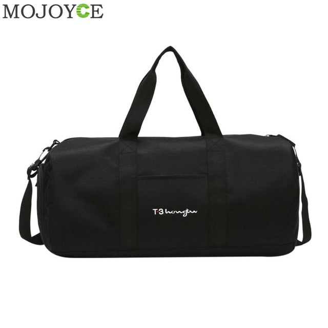 Women Men Travel Shoulder Bag Barrel Shape Unisex High Capacity Travel Bag Casual Nylon Handbags