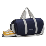 Women Men Travel Shoulder Bag Barrel Shape Unisex High Capacity Travel Bag Casual Nylon Handbags