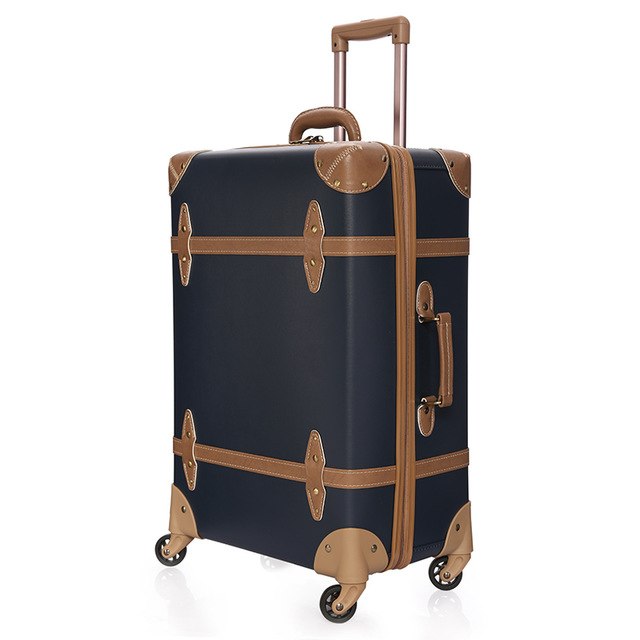 High Quality Suitcase Crocodile Skin Travel Luggage Retro Spinner Pp Pu Meterial Caary On Unisex