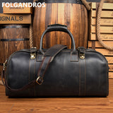 Fashion Genuine Leather Travel Bag Men Casual Handbags Cowhide Business Travel Duffle Large