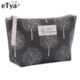 Etya Women Plaid Travel Cosmetic Bag Makeup Bag Handbag Female Zipper Purse Small Cosmetics Make Up