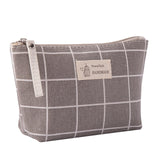 Etya Women Plaid Travel Cosmetic Bag Makeup Bag Handbag Female Zipper Purse Small Cosmetics Make Up