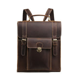High Quality Genuine Leather Men Backpack Rucksack Shoulder Bag Vintage Cowhide Business Laptop