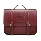 Ecosusi New Women Pu Leather Shoulder Bag Retro Handbag Women 13 Inch Laptop Messenger Bags Vintage