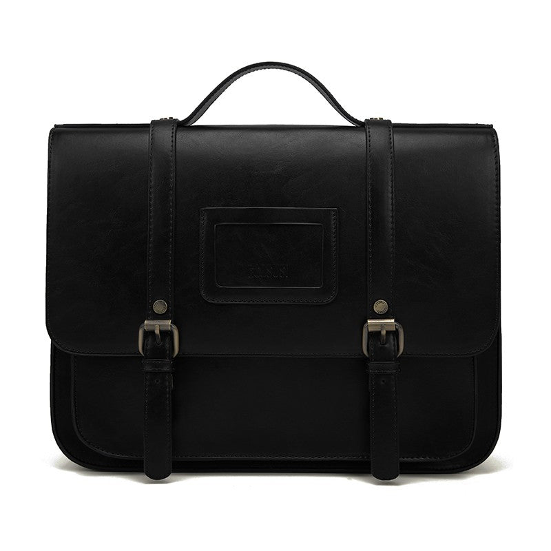 Ecosusi New Women Pu Leather Shoulder Bag Retro Handbag Women 13 Inch Laptop Messenger Bags Vintage