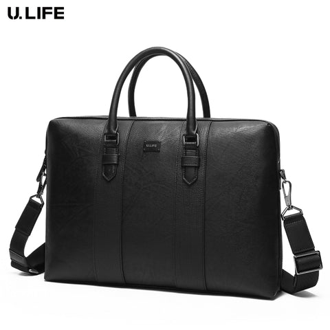 New Hand Bag Famous Brand Business Men Briefcase Male High Quality Leather 14 Inch Laptop Bag