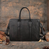 Designer Handmade Business Briefcases Men Women Genuine Leather Top Handle Shoulder Bag Vintage
