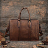 Designer Handmade Business Briefcases Men Women Genuine Leather Top Handle Shoulder Bag Vintage
