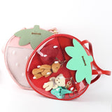 Strawberry Bags Kawaii Clear Transparent Lolita Harajuku Women Shoulder Bags Candy Color Lovely Ita