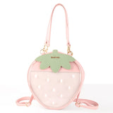 Strawberry Bags Kawaii Clear Transparent Lolita Harajuku Women Shoulder Bags Candy Color Lovely Ita