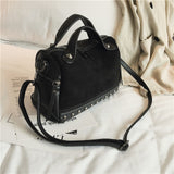 Herald Fashion Women Top-Handle Bags With Rivets High Quality Leather Female Shoulder Bag Large