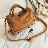 Herald Fashion Women Top-Handle Bags With Rivets High Quality Leather Female Shoulder Bag Large