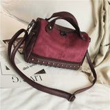 Herald Fashion Women Top-Handle Bags With Rivets High Quality Leather Female Shoulder Bag Large