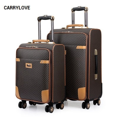 Carrylove 2018 Business Luggage 20/24 Size High-Quality Pu Rolling Luggage Spinner Brand Travel
