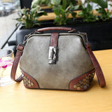 Women Handbag Leather Small Doctor Bag Women Shoulder Bag Female Crossbody Handbag Lock Chain