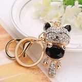 Lucky Smile Cat Crystal Rhinestone Charms Charms Tote Bag Purse Holder For Car Christmas Gift