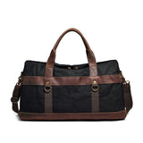 Crazy Horse Leather Canvas Travel Bag Large Capacity Luggage Bag Men Shoulder Travel Duffel Bags