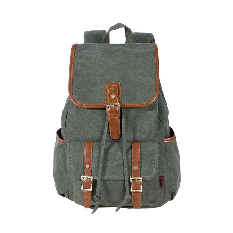 Kaukko Vintage Style Multi-Functional Unisex Men Women Canvas Backpack Rucksack Student School