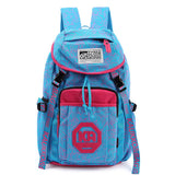 Kaukko Fashion Unisex Men Women Large-Capacity Drawstring Canvas Backpack Rucksack Student School