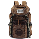 Kaukko Fashion Unisex Men Women Large-Capacity Drawstring Canvas Backpack Rucksack Student School