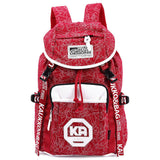 Kaukko Fashion Unisex Men Women Large-Capacity Drawstring Canvas Backpack Rucksack Student School