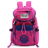 Kaukko Fashion Unisex Men Women Large-Capacity Drawstring Canvas Backpack Rucksack Student School