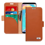 Fyy Genuine Leather Case For Galaxy S9, Handmade [Rfid Blocking] Wallet Case With Kickstand Card