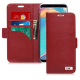 Fyy Genuine Leather Case For Galaxy S9, Handmade [Rfid Blocking] Wallet Case With Kickstand Card