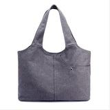 Women Canvas Shoulder Bag Handbag Large Capacity Zipper Pockets Totes Big Durable Shopping Bag