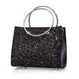 2Pcs Girls Women Retro Female Bling Sequins Crossbody Shoulder Bag Handbag
