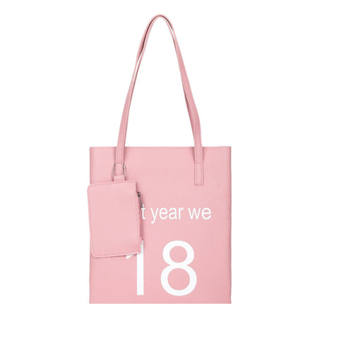 Women Fashion Letter Leather Female Bag Handbag Shoulder Bags+Clutch Bag