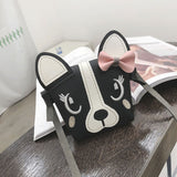 Children Cute Animal Bowknotl Leather Handbag Shoulder Bag Mini Crossbody Bag