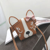 Children Cute Animal Bowknotl Leather Handbag Shoulder Bag Mini Crossbody Bag