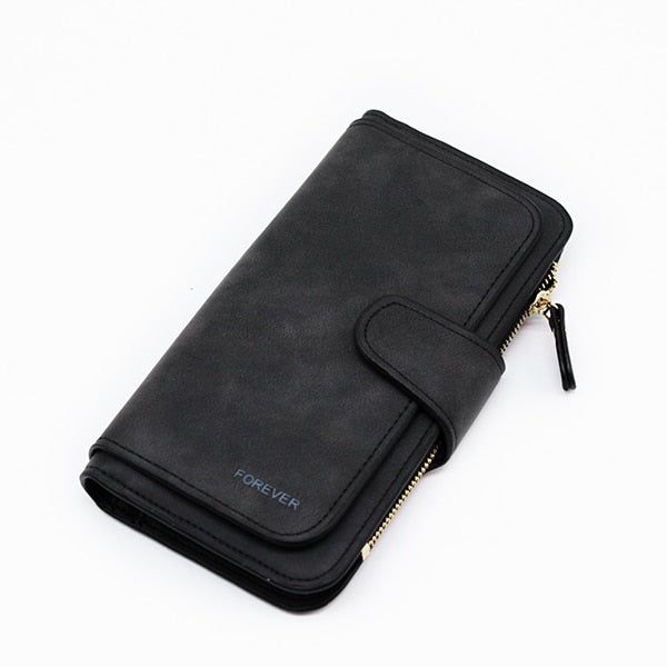 High Quality Leather Designer Women's Long Wallet with Zipper