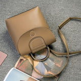 Vintage Genuine Leather Backpack Female Stylish Small Oix Wax Real Leather Bagpack For Girls