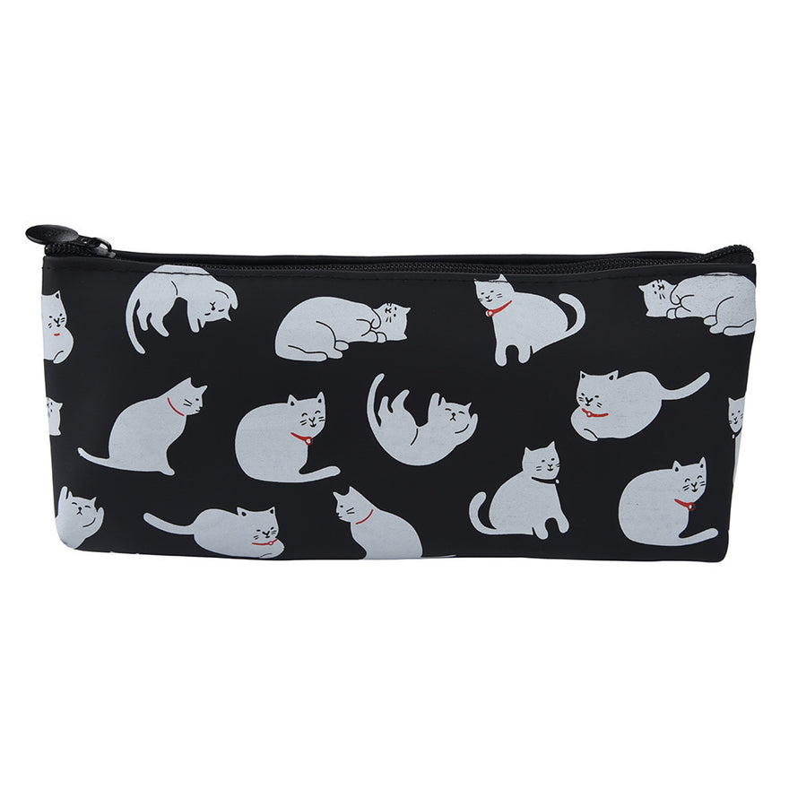 Cats Silicone Gift School Pen Case Cosmetic Makeup Storage Bag Purse
