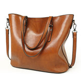 Acelure Women Shoulder Bag Fashion Women Handbags Oil Wax Leather Large Capacity Tote Bag Casual Pu