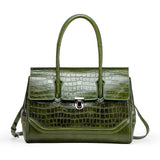 Contact'S New Vintage Women Messenger Bags Crocodile Design Big Shoulder Bag Genuine Leather Tote