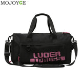 Fashion Unisex Letter Travel Bag Women Training Gym Shoulder Handbag Men Nylon Sports Tote