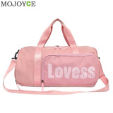 Fashion Unisex Letter Travel Bag Women Training Gym Shoulder Handbag Men Nylon Sports Tote