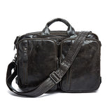 Westal Multifunction Backpack Men Genuine Leather 14Inch Laptop Backpacks For Teenager Male Mochila