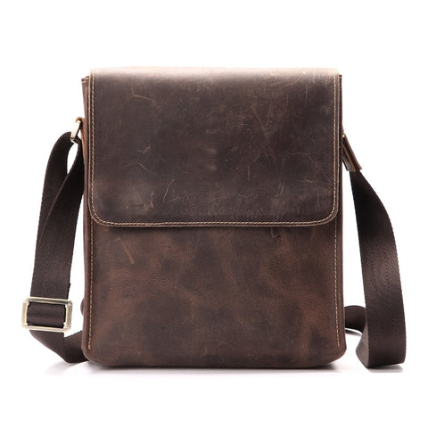 Men'S Leather Briefcase Messenger Bag Men'S Handbag Leather Bag Crazy Horse Skin
