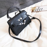 Lanvera Brand Women Totes Mini Solid Rivet Lock Alligator Handbag Hotsale Ladies Evening Clutch